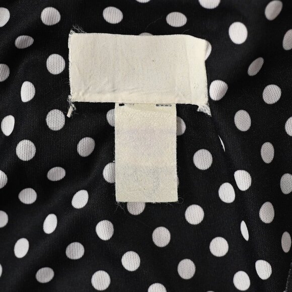 Vintage 70s Black & White Polka-dot CONNECTIONS Polyester Palazzo Pant Jumpsuit - Picture 9 of 12